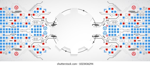 Abstract technological background with various elements. Structure pattern technology backdrop. Vector