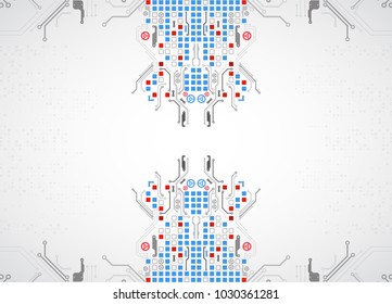 Abstract technological background with various elements. Structure pattern technology backdrop. Vector