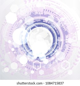 Abstract technological background with various technological elements. Structure pattern technology backdrop. Vector illustration.