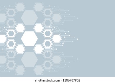 Abstract technological background with various technological elements.