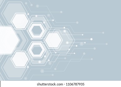 Abstract technological background with various technological elements.