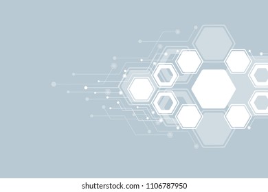 Abstract technological background with various technological elements.