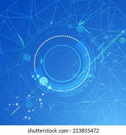 Abstract technological background with various elements