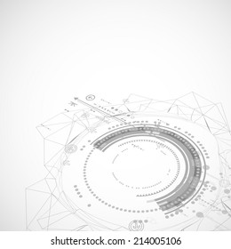 Abstract technological background with various elements