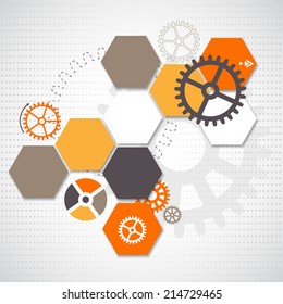 Abstract technological background with various technological elements