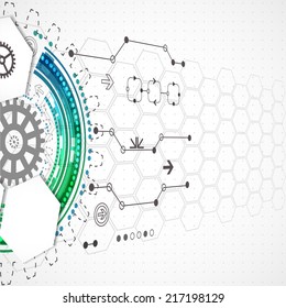 Abstract technological background with various elements