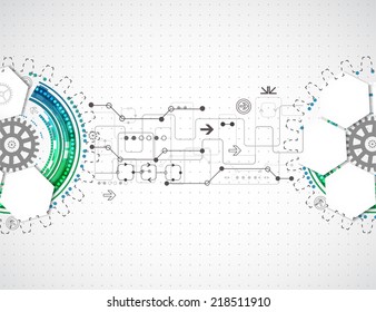 Abstract technological background with various elements