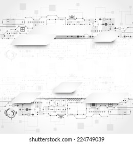 Abstract technological background with various technological elements