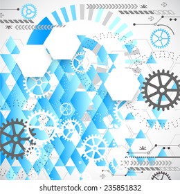 Abstract technological background with various technological elements