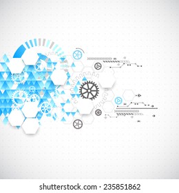 Abstract technological background with various technological elements