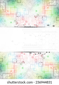 Abstract technological background with various technological elements