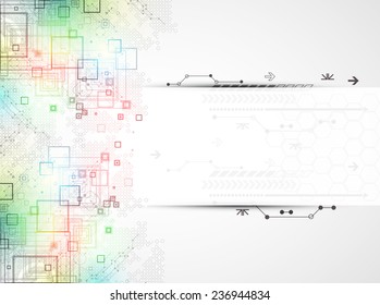 Abstract technological background with various technological elements