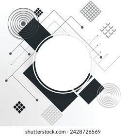 Abstract technological background with various technological elements