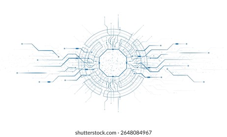 Resumo tecnológico com vários elementos tecnológicos. Tela de fundo da tecnologia de padrão de estrutura. Ilustração vetorial.	