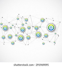 Abstract technological background with various elements. Vector