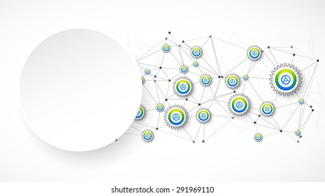 Abstract technological background with various elements. Vector