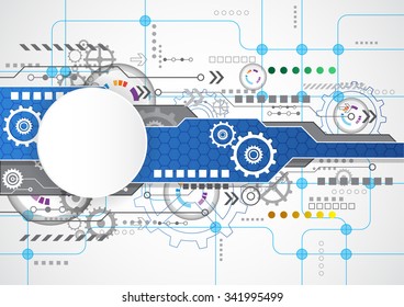 Abstract technological background with various technological elements. illustration vector