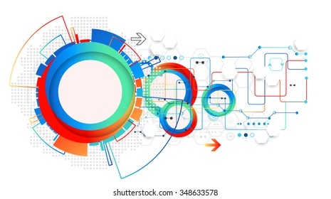 Abstract Technological Background Various Technological Elements Stock ...