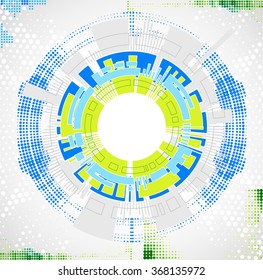 Abstract technological background with various technological elements. Structure pattern technology backdrop. Vector