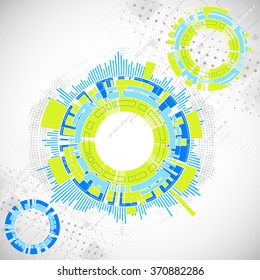 Abstract technological background with various technological elements. Structure pattern technology backdrop. Vector