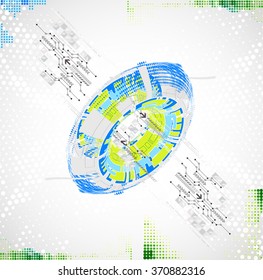 Abstract technological background with various technological elements. Structure pattern technology backdrop. Vector