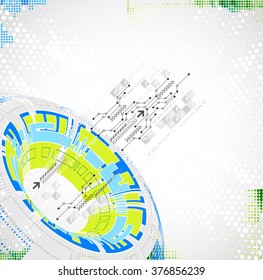 Abstract technological background with various technological elements. Structure pattern technology backdrop. Vector