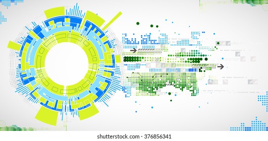 Abstract technological background with various technological elements. Structure pattern technology backdrop. Vector