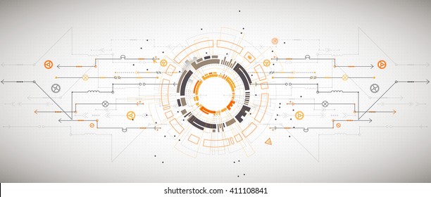 Abstract Technological Background With Various Technological Elements. Structure Pattern Technology Backdrop. Vector