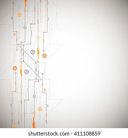 Abstract technological background with various technological elements. Structure pattern technology backdrop. Vector