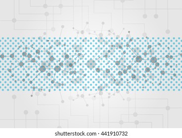 Abstract technological background with various technological elements.