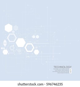 Abstract technological background with various technological elements. Structure pattern technology backdrop. Vector
