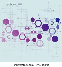 Abstract technological background with various technological elements. Structure pattern technology backdrop. Vector