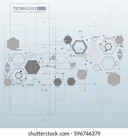 Abstract technological background with various technological elements. Structure pattern technology backdrop. Vector