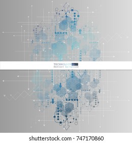 Abstract technological background with various technological elements. Structure pattern technology backdrop. Vector