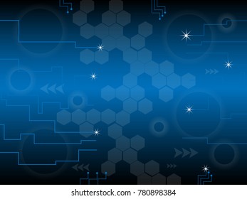 Abstract Technological Background With Various Technological Elements. Card And Wallpaper. Design Concept For Placards, Banners, Presentations, Reports, Card And Wallpaper.Vector Illustration. Eps 10.