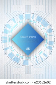 Abstract technological background with various technology elements. Eps10 Vector illustration.