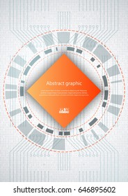 Abstract technological background with various technology elements. Eps10 Vector illustration.