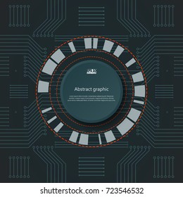 Abstract technological background with various technology elements. Eps10 Vector illustration.