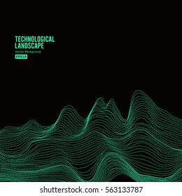 Abstract Technological Background Vector. Array With Dynamic Particles