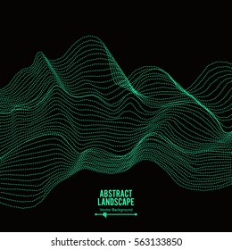 Abstract Technological Background Vector. Cyberspace Landscape