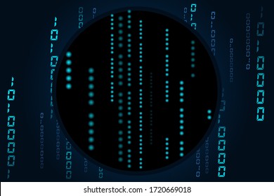 Abstract Technological background vector illustration.Matrix particles grid virtual reality.Falling dots. High technology concept. Digital Background. 