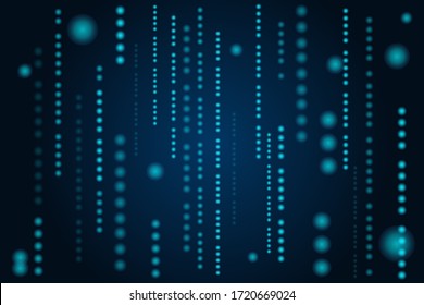 Abstract Technological background vector illustration.Matrix particles grid virtual reality.Falling dots. High technology concept. Digital Background. 