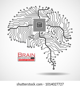 Abstract technological brain. Cpu. Circuit board. Vector illustration. Eps 10
