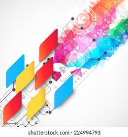 Abstract technological business background with color shapes
