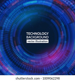 Abstract technological communication on the blue background