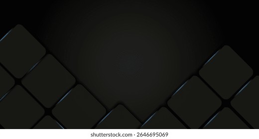 Abstract technological dark black hexagonal with blue neon light background vector. eps 10 in vector