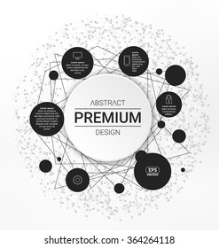 Abstract technological design with various geometric elements - Particle structure pattern technology background