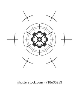 Abstract technological element with gear. Technology template.
