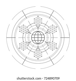 Abstract technological element. Technology template.