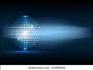 Abstract technological future global vector background design